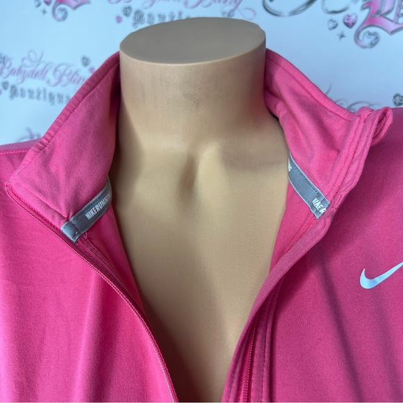 Nike dri fit running sweater pull over hoodie half zip up pink soft buttery y2k - Picture 6 of 16